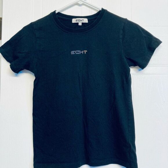 ECHT Workout Shirt Ladies Black Small 100% Cotton - Picture 1 of 6